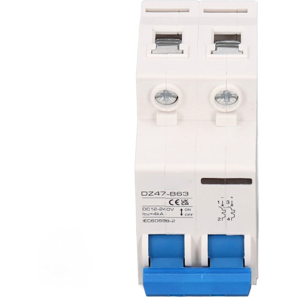 2P Solcell DC-strömbrytare Högkänslig Överbelastningsskyddsbrytare DC12240V 4KA 6A