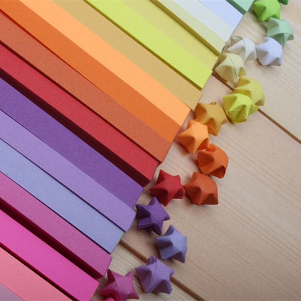1710 kappaletta tähti origami 28-värisiä tähtipaperinauhoja kaksipuolisia origami tähtipaperia yksivärinen onnentähti koristepaperinauhat tee itse