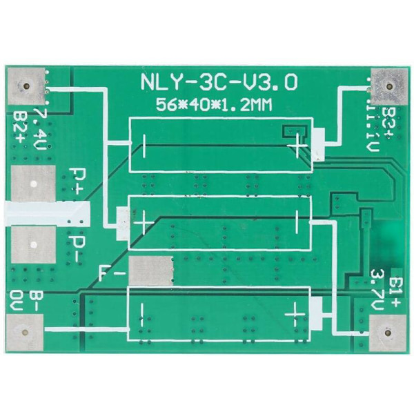 Batteriskyddskort, 3S 12V 40A PCB BMS litiumbatteriskyddskort med balanseringsladdning kortslutningsskyddskort