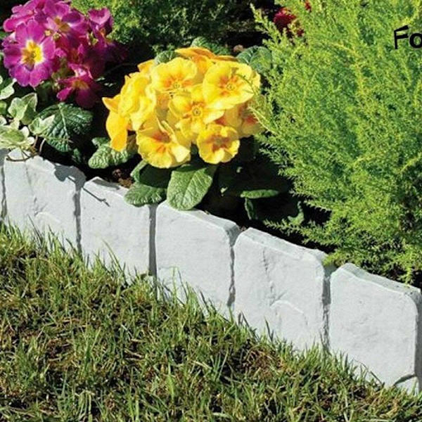 Puutarhan reunus 2,5m nurmikon reunus kiviefektiaita nurmikon reuna 10 kpl harmaa koristeellinen puutarhan reunus