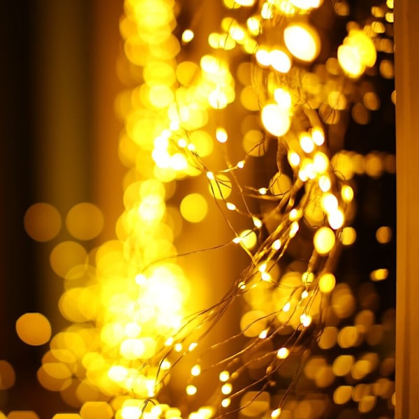 2m 10-Lys Varmt Hvid LED Garland Kaskade, Julepynt Lys