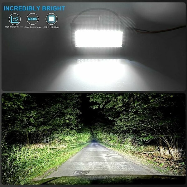 LED Arbeidslys 12V 300W 7 tommer 144W Bil LED Spotlight 12v Vanntett IP67 Spot Flood LED Tåkelys 27,000lm Arbeidslys for Bil Lastebil Traktor SUV B
