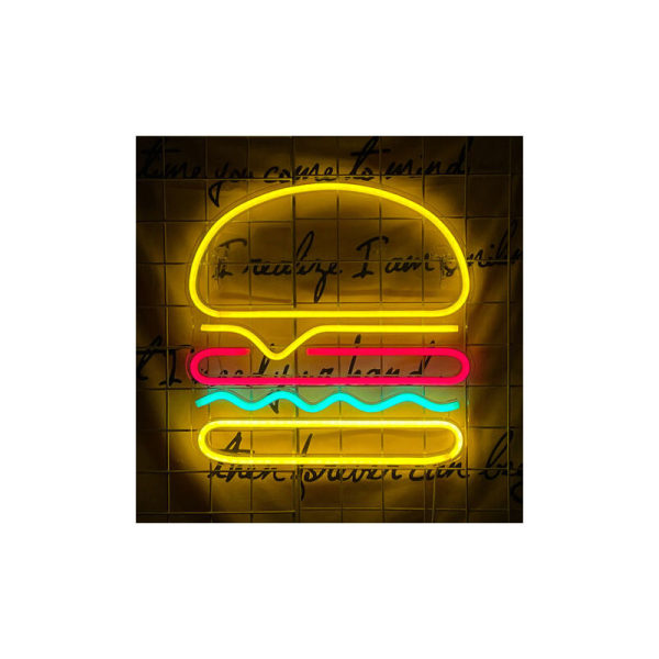 1 stk neonskilt, hamburgervegglys, dekorasjon Cool Light USB neonskilt for festbarklubbbursdag, 3535 cm