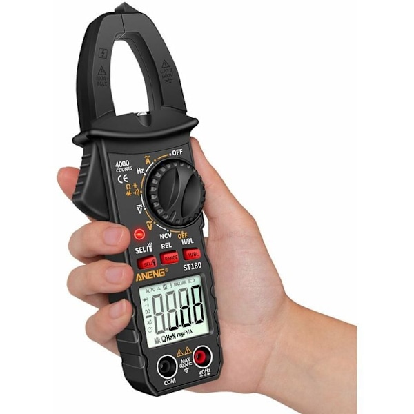 ST180 Digital Klemme Multimeter 4000 Tællinger - AC DC Spænding, Strøm, Modstand, NCV Tester