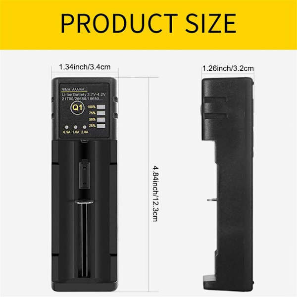 2X 18650 Yksipaikkainen Litium-akun Lataus USB:lle