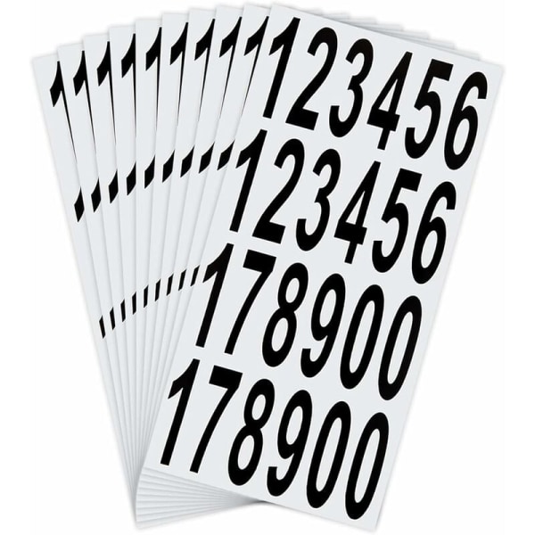 10 ark postboksnummerklistremerker Vanntette selvklebende klistremerker for postkasse, hjem, dør, adressenummer, innendørs eller utendørs (7,5 cm)