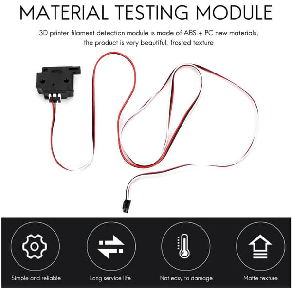 3D-skriverfilamentdeteksjonsmodul med 1M kabelmateriale Runout Sensor Detector for 3D-skriver 3 CR10