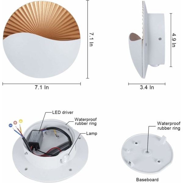 6W Luova moderni LED-seinävalaisin ylös alas seinälamppu alumiini LED-seinäpesuri vedenpitävä IP65 sisä- ja ulkokäyttöön makuuhuoneeseen olohuoneeseen kylpyhuoneeseen portaisiin