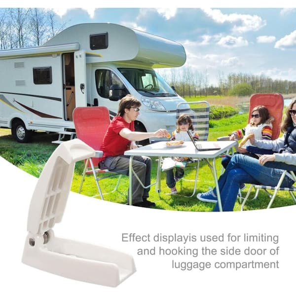 Campervan dørgrebslås holder krog opbevaring til campingvogn, holdbart materiale og enkel installation, autocamper, trailer, hvid