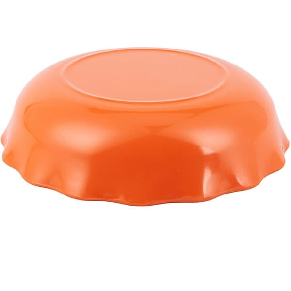 Oranssi aaltoileva reuna pyöreä melamiini hedelmäpäärynä säiliö alusta
