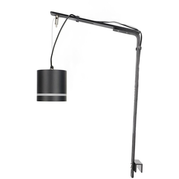 Akvarielampebeslag Aluminium Legering COB Cylinder Fuld Spektrum Fiskekum Lampe Monteringsbeslag Sort