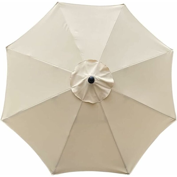 Ersättnings-Parasollöverdrag, 8 Ribbor, 3M, Vattentätt, UV-skydd, Reservtyg, Beige