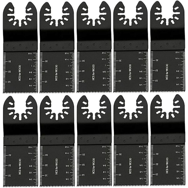 10 stk 34mm Multiverktøyblader Oscillerende Blad Karbonstål DIY Multifunksjonsverktøy for Sagging Kapping Skraping Forming Polering og Fjerning av Fugen