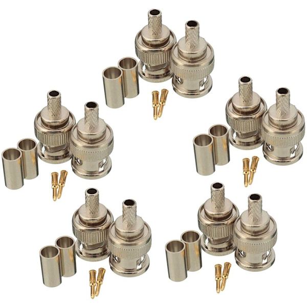 100 Set 3-pack BNC Han-kontakt RG58 Crimpkontakter