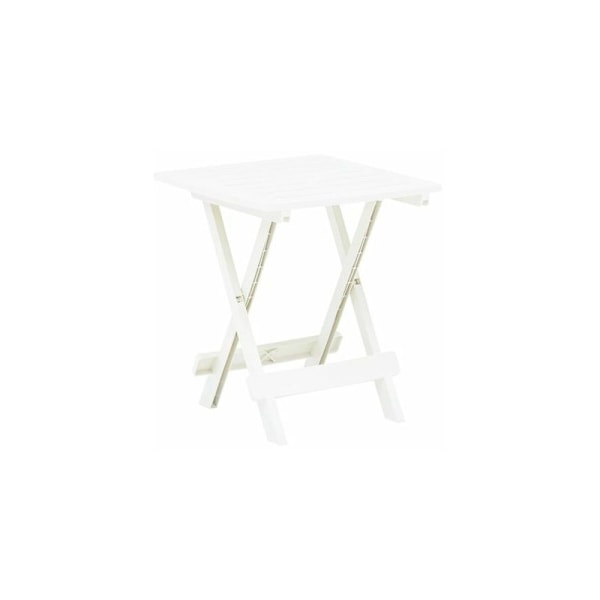 Hopfällbart trädgårdsbord vitt 45x43x50 cm plast