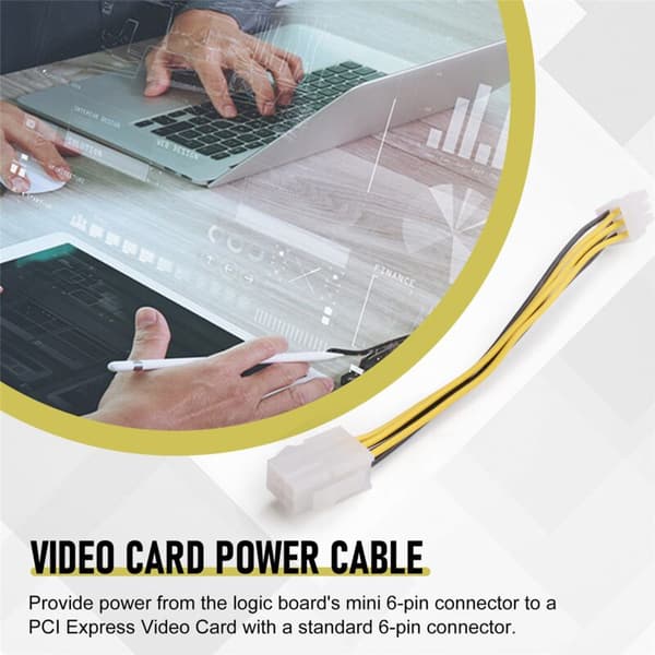 Power PCIe PCIe E 6 til 6 Pin forlængerstrømkabel til videokort