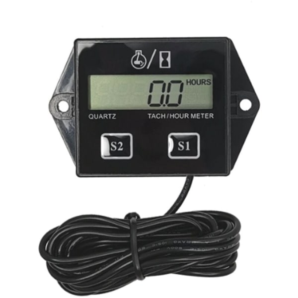 2PC Bensinmotor Varvräknare Timer Utbytbar Batteri Vattentät Induktion Digital Display 2 4 Slag Totalisator Timer