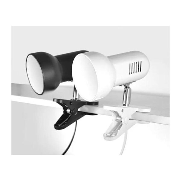 Hvid E27 skrivebordslampe til kollegieværelse DIY klips bordlampeholder udskiftelig lyskilde led bordlampe klipslampe til læsning hvid kabel EU tænd/sluk