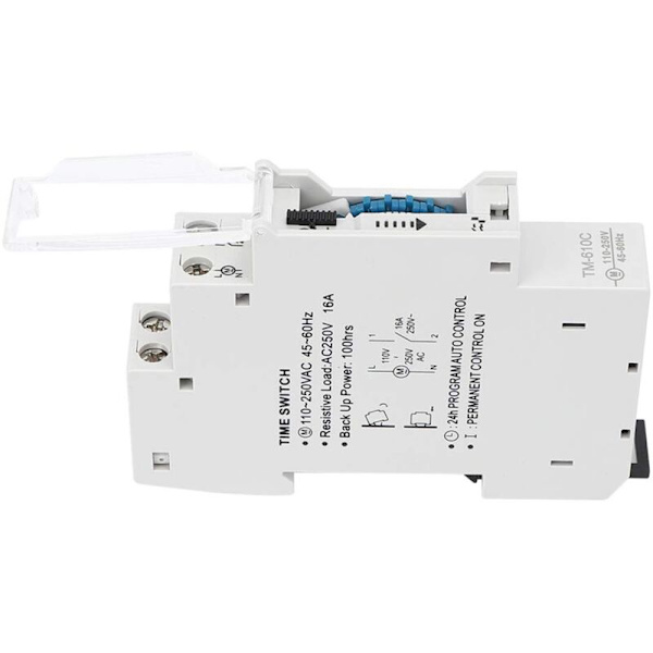 Tidsswitch Mini Power On Hög Precision 1P Rail Intelligent Timing Switch med Manuell Drift för Gatubelysning TM610C 220V IP20