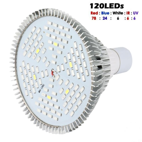 Täyden spektrin LED-kasvivalolamppu sisätilojen vesiviljelykasveille, kukkakasveille, LED-kasvivalo, 80W 120 lediä