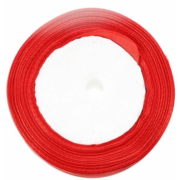 1 rulle (25 meter/rulle) 2 tommer (50 mm) enkeltsidet satinbånd dekoration julebånd (sort)