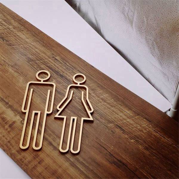 Tips Toilet Skilt Plade Vaskeri Dør Vægsticker Toilet Bad Skilt Kunst Hotel Dekoration Sort A