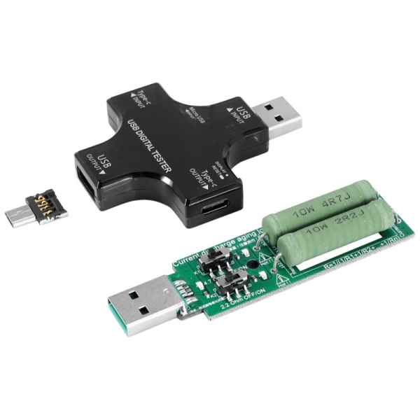 USB C -testeri, 2 in 1 USB -testeri, tyyppi C, värillinen IPS-näyttö, digitaalinen yleismittari, jännite, , , lämpötila, laturilla
