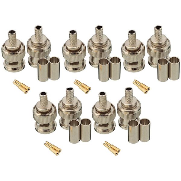 10 set 3 st BNC hane kontakt RG58 crimp kontakter