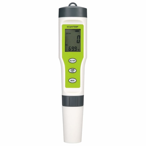 PH, EC og termometer 3 i 1 - Digital TDS-vandkvalitetstester med 0-9999 PPM-nøjagtighed, PPM-måler til test af drikkevand, café, swimmingpool