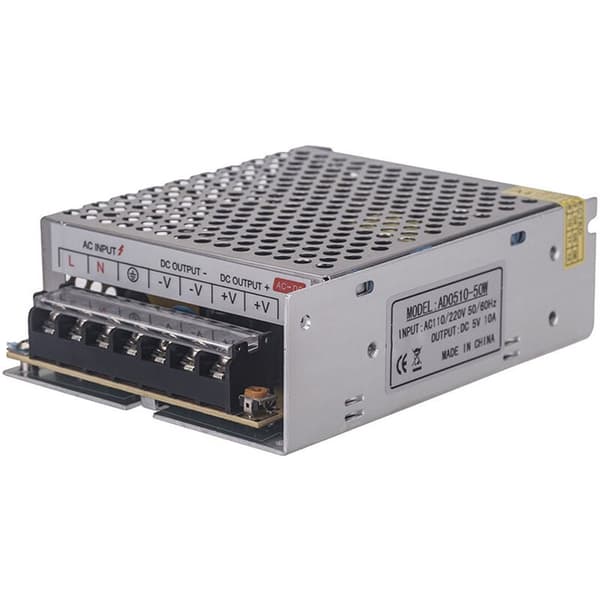 AC 100V - 240V til DC 5V 10A 50W Spændingstransformator Strømafbryder til LED-strimmel