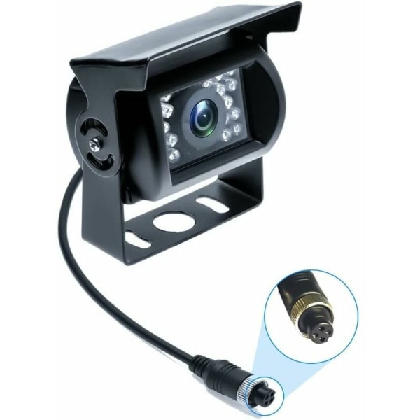 Ryggekamera 4-pinners kontakt Vanntett kamera 12V 24V nattsyn for bilbuss lastebil campingvogn bobil