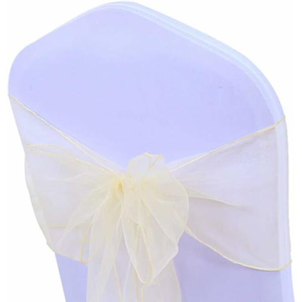 25 st Organza Band Stolsöverdrag Bågar Band Bågar Bröllopsceremoni Dekoration Fest Evenemang Födelsedag 17 x 275cm 22 Färger (Ingår ej stolsöverdrag)-C