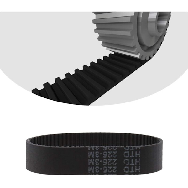 2-pack Gummiband HTD 225-3M Tänder Sluten Loop Tidtagarremmar