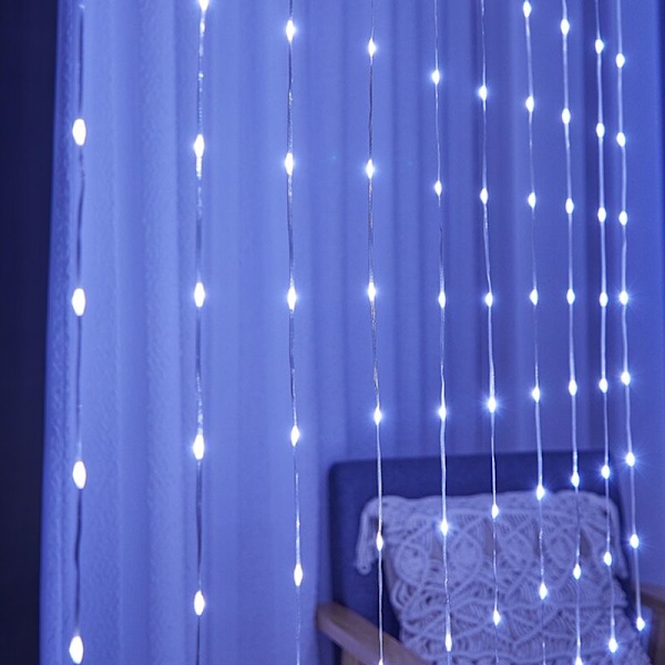 Solgardinlys 280 LED 9.8x9.8ft med Fjernbetjening til Terrasse Have Pavillon Fest Bryllup - Hvid