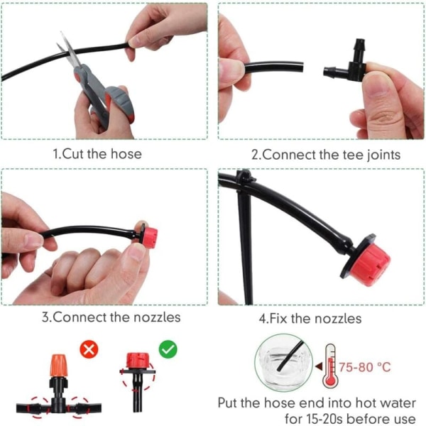 149 deler mikro drypp vanning automatisk vanningssett, automatisk drypp vanningssett, hage vanningssystem, hage for planter 30M 4/7 dryppslange