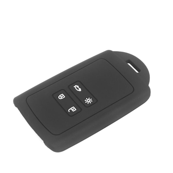 Bilnøgleetui Kompatibel med Renault Smart Key 4-knaps (Kun Keyless Go) - Blød Silikone Beskyttende Skal (Mørkegrå (Sort Streg))
