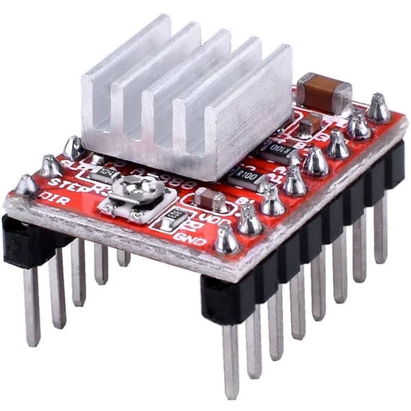 5 stk. Serie A4988 Steppermotordrivermodul Stepper med Varmesink til Reprap 3D-printer Egnet