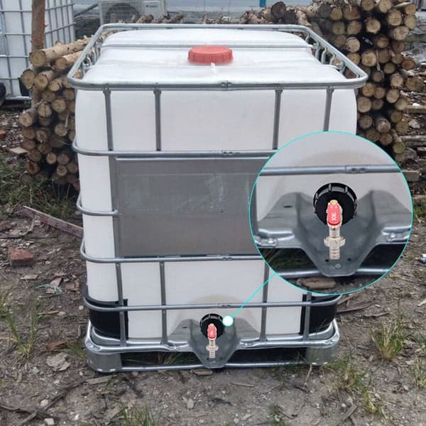 S60X6 IBC Forkromet messinghaneforbindelse, med 1/2\" (13mm) slangeforbindelse, afløbstankadapter, til havehane, til tankadapter