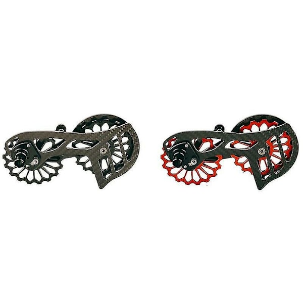 Växelförare Bakre Växel för Shimano 6700 6770 6800 6870 9000 9070 Kolfiber 17t Rulle Cykelväxelförare Röd