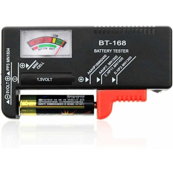 BT168 Batteritestare - Universell batteritestare för AAA C D 9V 1,5V poler -