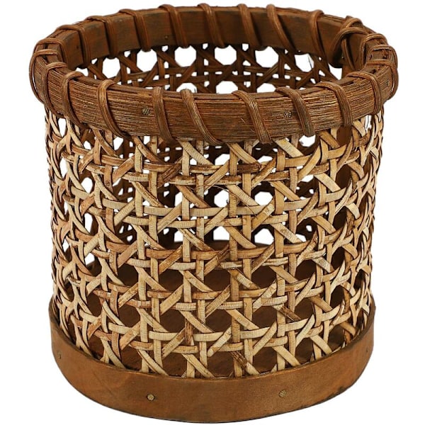 Rattan spisepinde håndlavet opbevaring ske arrangør holder blyanter organisation vase køkkenbord dekoration brun