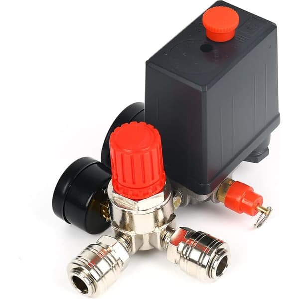 Trycksensor Luftkompressor Tryckregulator Kompressor med tryckmätare Switch Luftkompressor Kontrollventil