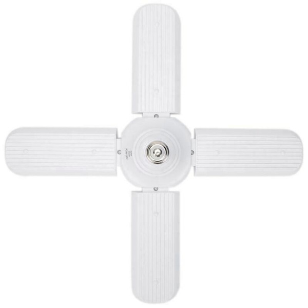 Foldbar Fanblad 4 stk E27 LED Pærelys Hvid 6500K Lampe 60W til Indendørs Loftlys 96-265V SMD2835 E26
