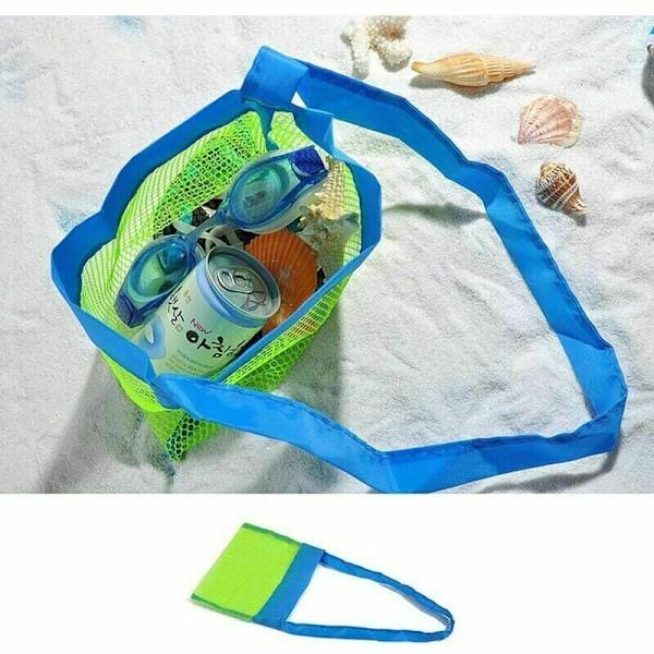 Meshväska för sandleksaker Strandväska Mesh Förvaringsväska (Storlek 2, 2 st, 24×24 cm)-