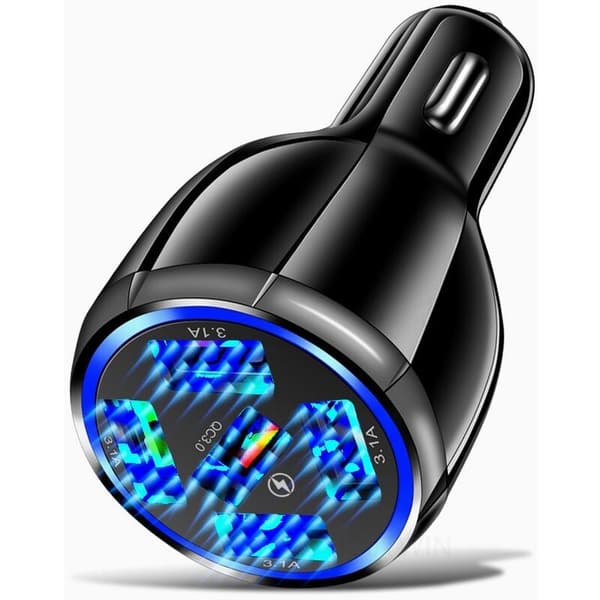 5 porte USB-biloplader Oplad 3.0 Billader til QC 3.1 Billader-Sort