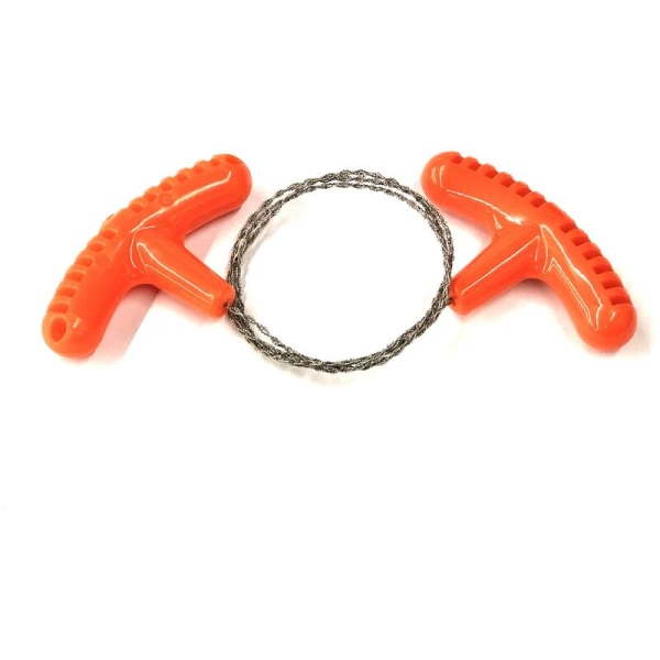 Mini lommesag Camping overlevelsessag i rustfritt stål Wire Saw Water Grass Saw（orange）