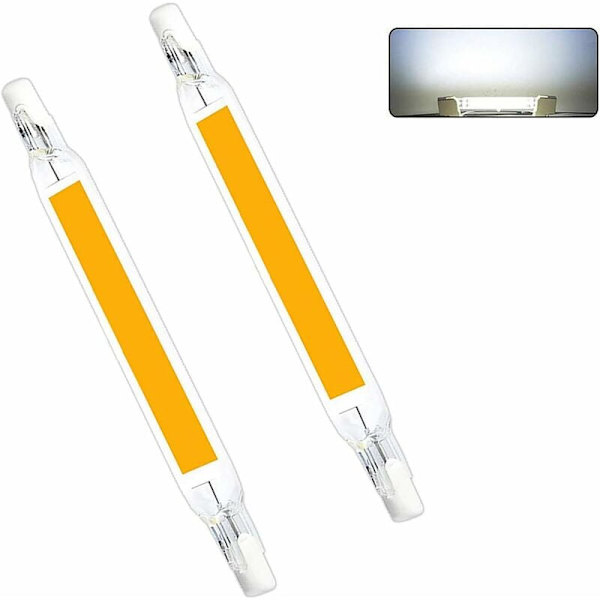 R7S LED Pære 118mm 15W Lineær Halogen Pære 2 stk. R7S LED Pære Pærer Dobbelt Endet Spotlight Pærer J118 Spotlight til Have Garage Landskab Have (c