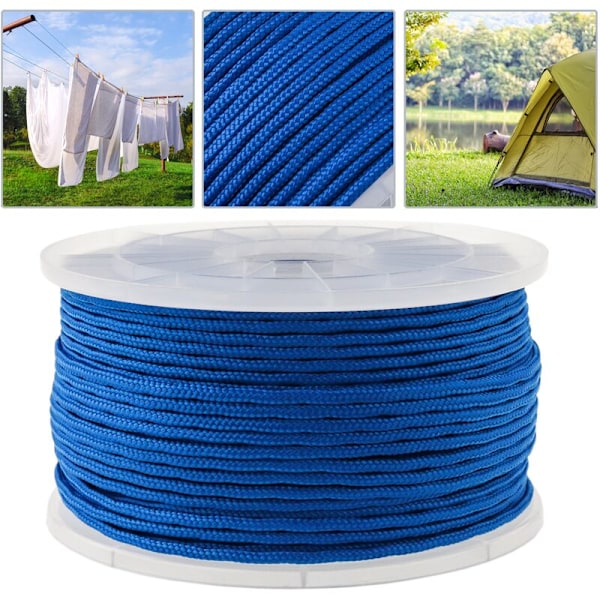 PP-rep multifilament flätad designrep 100 m x 3 mm blå