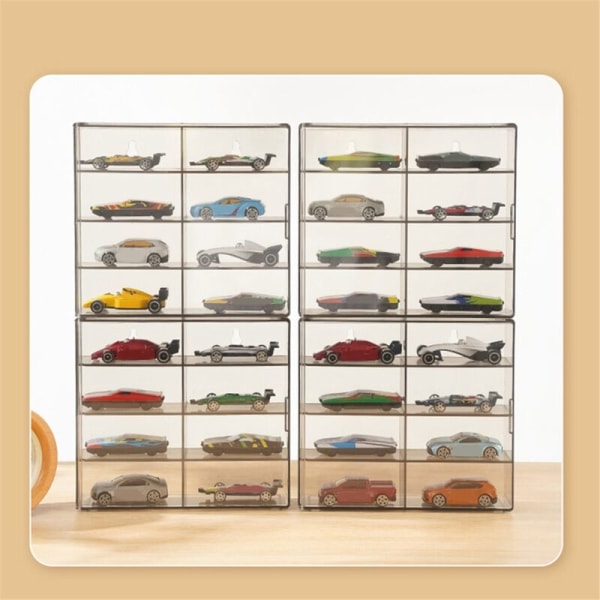 1:64 för Hot Wheel Display Box Bilmodellskåp Hållare för Hotwheel Bilar Diecast Förvaring Dammtät Display Box B