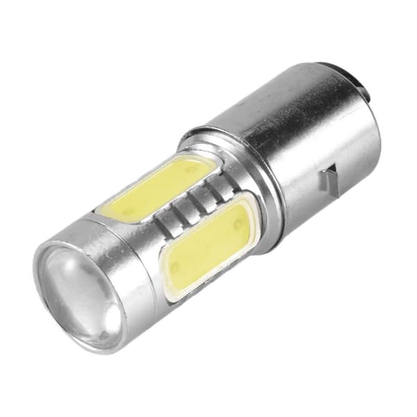 12v Ba20d H6 4 Cob Led-polttimo, valkoinen valo, ATV-pyörään, mopoon, ajovaloon